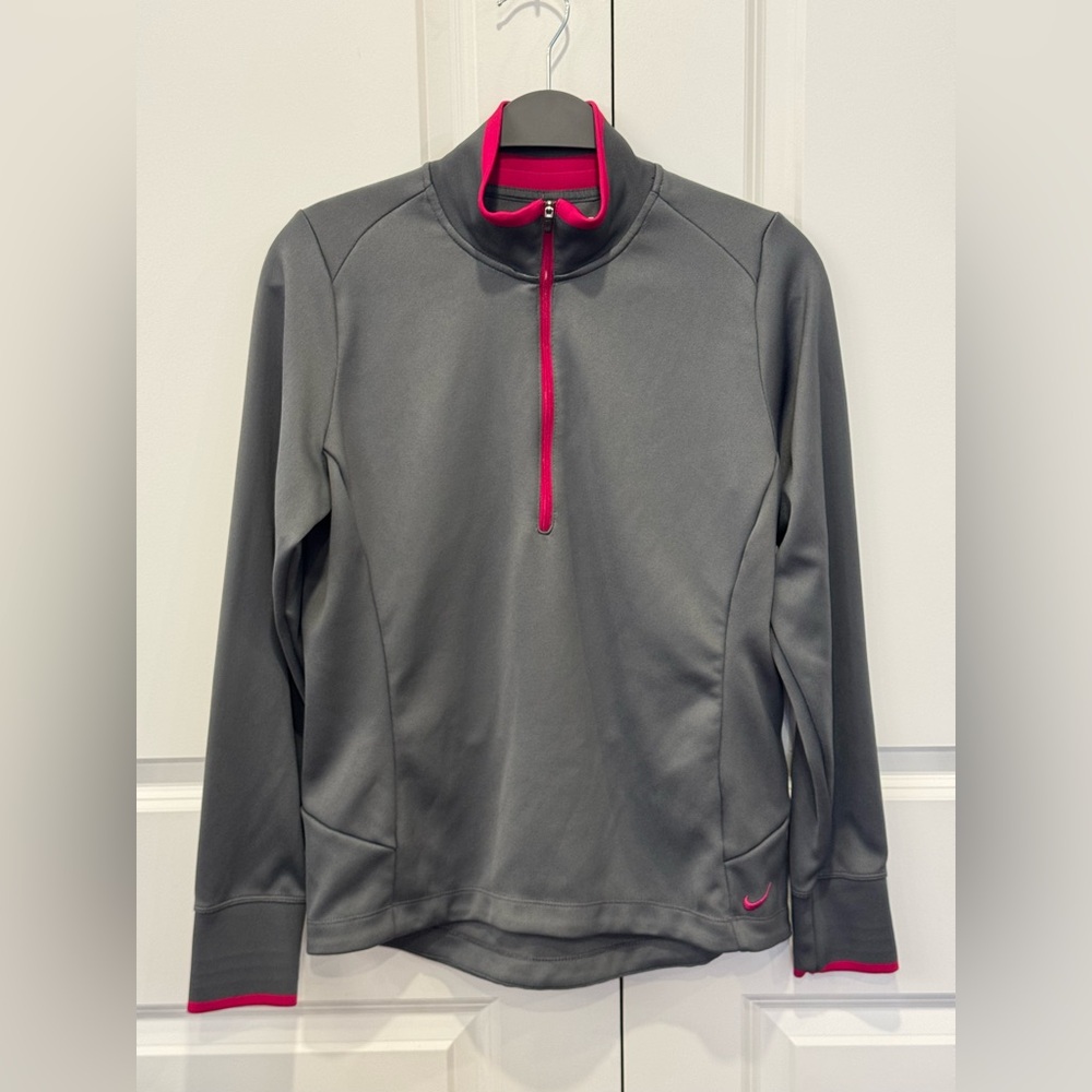 Nike Golf Gray and Pink Dri-FIT Pullover